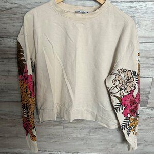 Zara Leopard Sleeve pullover